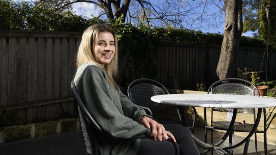 Year 4 teacher Julia Ralton. Teachers under 40 are taking it upon themselves to find vaccinations after not being prioritised in the government’s rollout. Julia had her first shot of AstraZeneca on Tuesday. Cherrybrook, July 3, 2021. Photo: Rhett Wyman/SMH