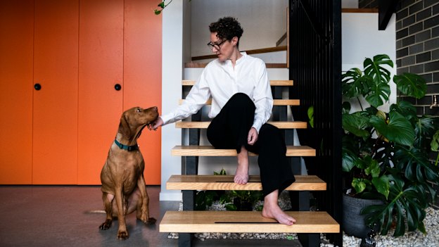 Battisson inside her award-winning home.