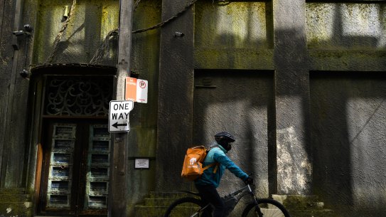 A lonely road ahead for this delivery driver in Chippendale.