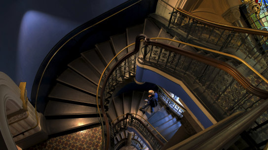 The usually busy Queen Victoria Building is quiet with only a few shops  open due to the coronavirus. 