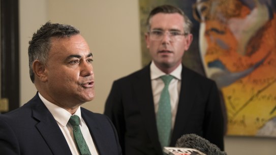 John Barilaro and Dominic Perrottet in 2021.