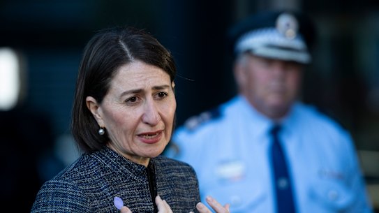 NSW Premier Gladys Berejiklian addresses the media on the latest devolpments of the coronavirus pandemic