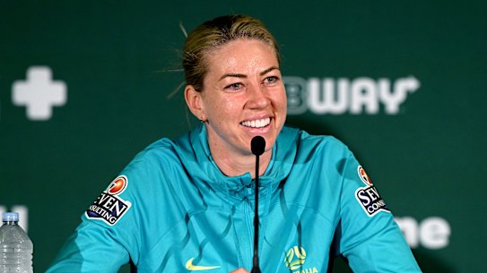 Alanna Kennedy speaks to the media on Friday.