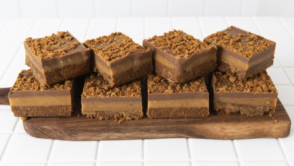 Go-to dish: Biscoff caramel slice.