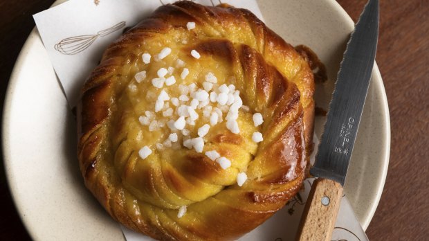 Made-from-scratch pastries are the star of the show at this sunny suburban spot