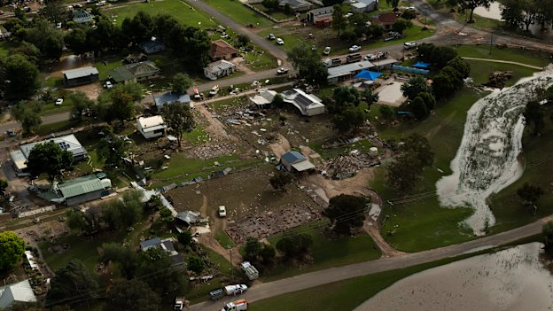 Flash flooding in Eugowra on Monday ripped several houses from their foundations.