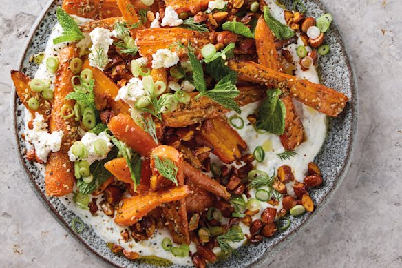 Expect to have roasted carrot salad with almond harissa crunch on high rotation.