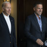 President Joe Biden and his son Hunter leave a church service last year.
