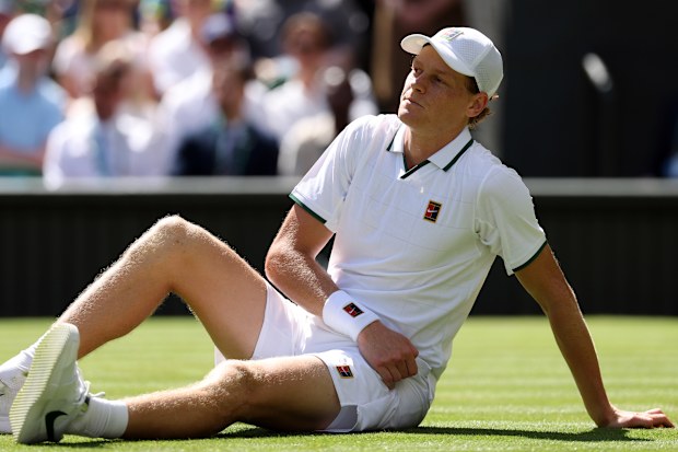 Wimbledon tennis news 2026: Jannik Sinner survives fall, win five-set match  vs Miomir Kecmanovic in first round, video | Nine.com.au