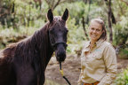 Sydneysider Cassandra Steppacher with her newly adopted brumby.