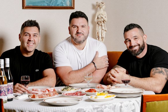 Sooshi Mango’s Carlo Salanitri, Joe Salanitri and Andrew Manfre sampled many smallgoods for their panini fillings.