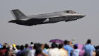 A US Air Force fighter aircraft F-35 takes off in Bangalore during India’s air show. 