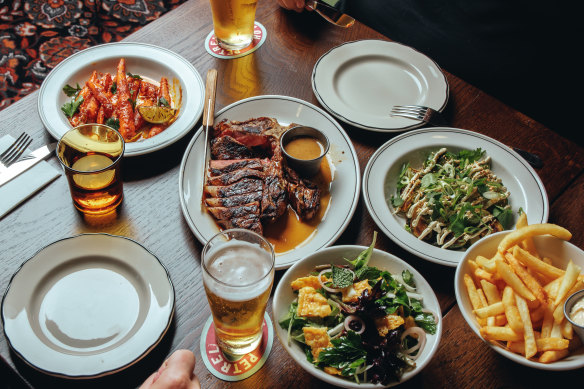 Assorted dishes at The Petrel Hotel in Geelong West.