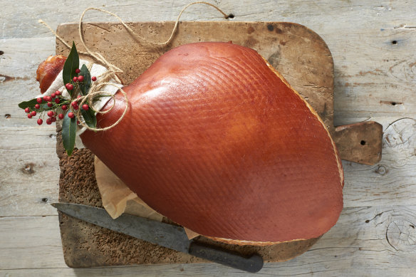 Sunshine Meats free-range double-smoked ham.