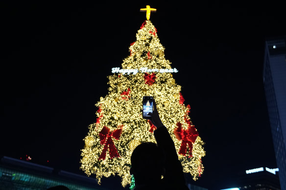 Christmas Eve in Seoul, South Korea.