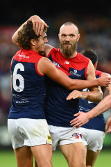 Max Gawn (right) and Luke Jackson.