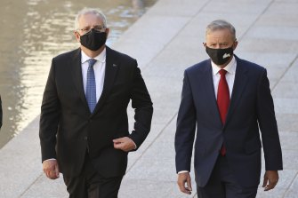 Prime Minister Scott Morrison and Opposition Leader Anthony Albanese.