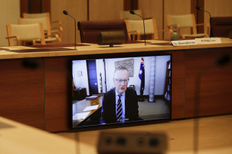 Reserve Bank governor Philip Lowe during a Senate select committee hearing.
