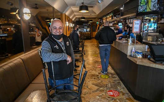 Notturno restaurant owner Salvatore Cultrera in his Lygon Street venue.