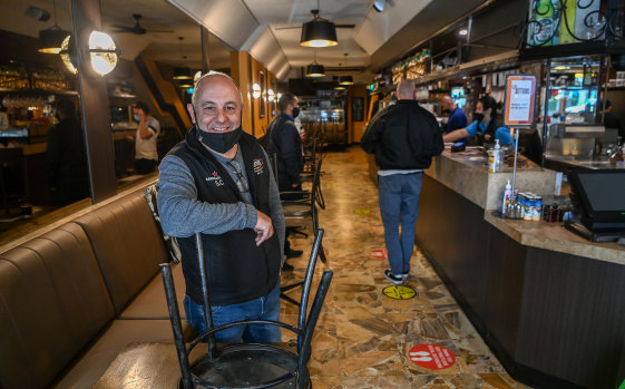 Notturno restaurant owner Salvatore Cultrera in his Lygon Street venue.