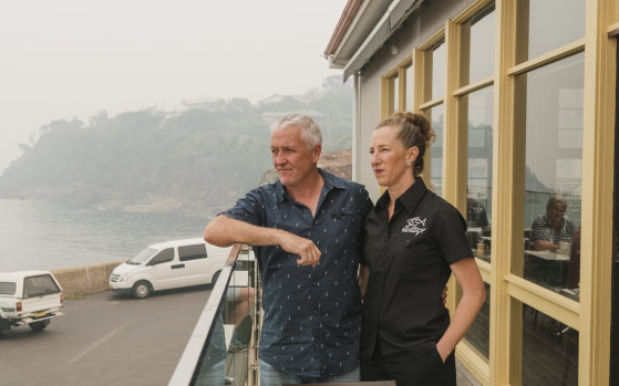 Anthony Daly and his wife Sally Daly, owners of Merimbula Wharf Aquarium and Restaurant are doing a tenth of the trade they normally expect in the December-January period. 