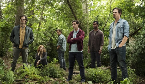 Richie Tozier (Bill Hader ),  Beverly Marsh (Jessica Chastain), Bill Denbrough (James McAvoy), Eddie Kaspbrak (James Ransone), Mike Hanlon (Isiah Mustafa ) and Ben Hascomb (Jay Ryan) revisit childhood trauma in It: Chapter Two