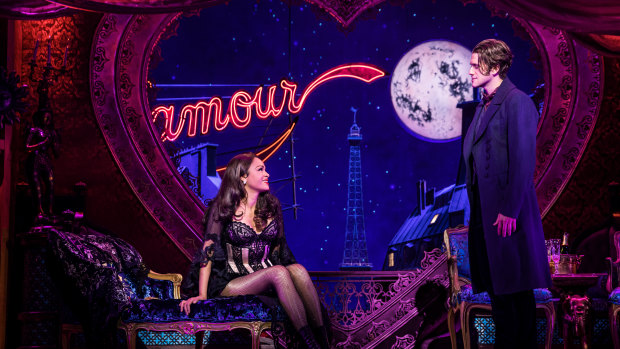 Karen Olivo as Satine and Aaron Tveit as Christian in Moulin Rouge! The Musical. The producers have announced an Australian production will open in 2021.