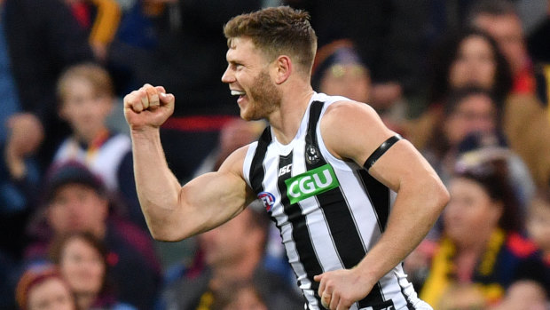 Taylor made: The Magpies have benefitted greatly from the return of forward Taylor Adams to their starting line-up.