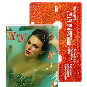 Taylor Swift’s The Life of a Showgirl cassette in Portofino Orange Glitter shell