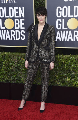 Fleabag creator and star Phoebe Waller-Bridge arrives at the 77th annual Golden Globe Awards.