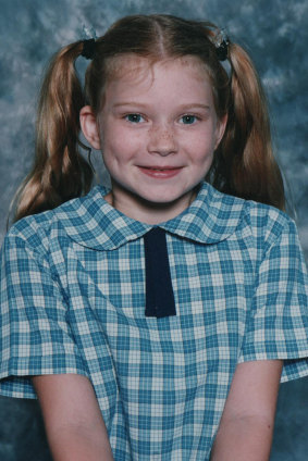 Bri in her primary school uniform in 1999, aged 8.
