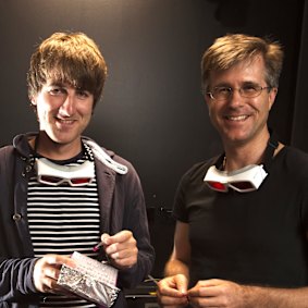 Professor Barner-Kowollik (right) with Dr Hannes Houck (left), who was the lead author on the research paper.