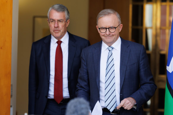 Attorney-General Mark Dreyfus and Prime Minister Anthony Albanese. 