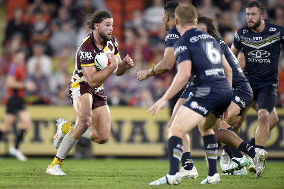 Pat Carrigan was typically determined for the Brisbane Broncos against the North Queensland Cowboys.