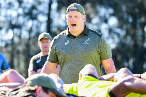 Wallabies scrum coach Petrus du Plessis. 