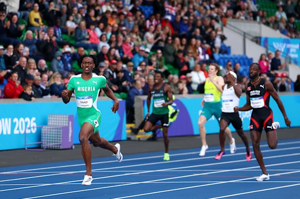 Samuel Ogazi of Team Nigeria competes in the men’s 400m final.