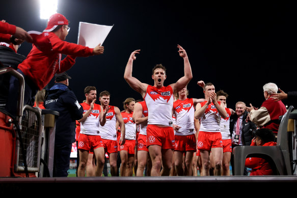 We’re back: The Swans regained their mojo against the Magpies on Friday night. They now hope to finish on top of the ladder.