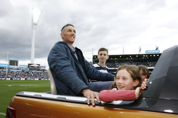 Harry Taylor wore a special coat during his lap of honour on Saturday.