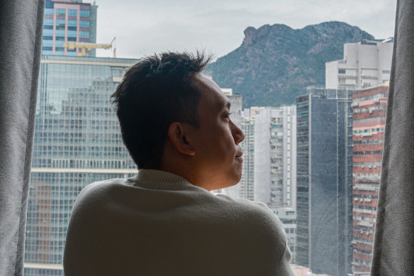 ‘I don’t think people can believe in freedom’: Lam Yin-Pong looks out at Hong Kong. On the horizon is the Lion Rock, a symbol of the resilient spirit of the city’s people.