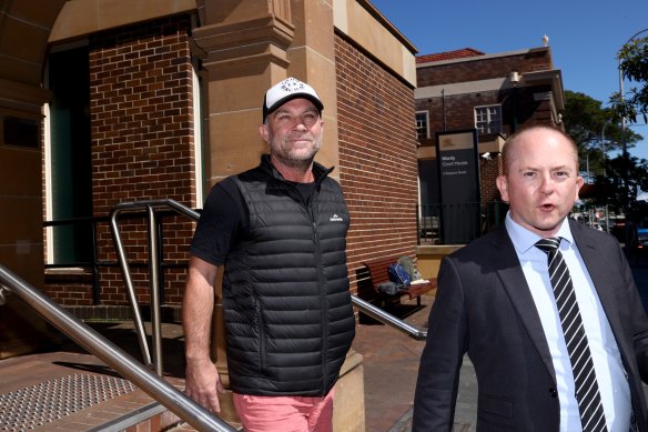 Michael Slater leaves Manly Police Station in October.