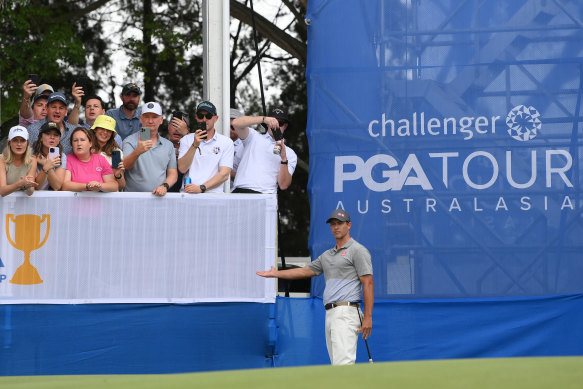 Adam Scott on the party hole at Royal Queensland.