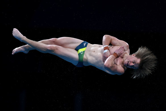 Australia’s Cassiel Rousseau is through to the semis of the 10-metre platform diving competition.