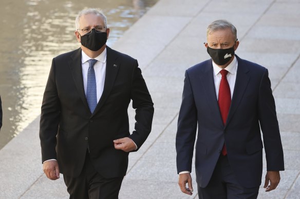 Prime Minister Scott Morrison and Opposition Leader Anthony Albanese.