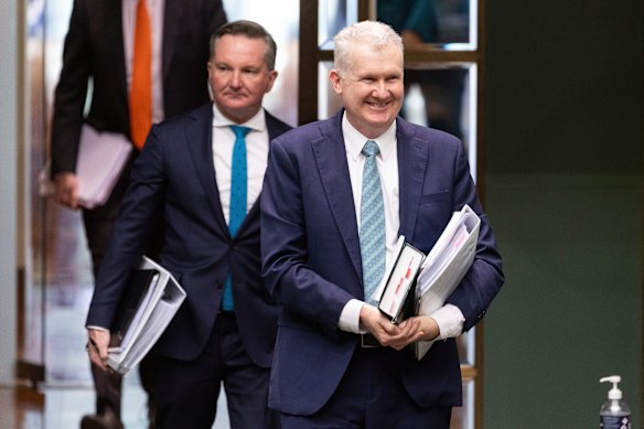 Bowen with Home Affairs Minister Tony Burke. 