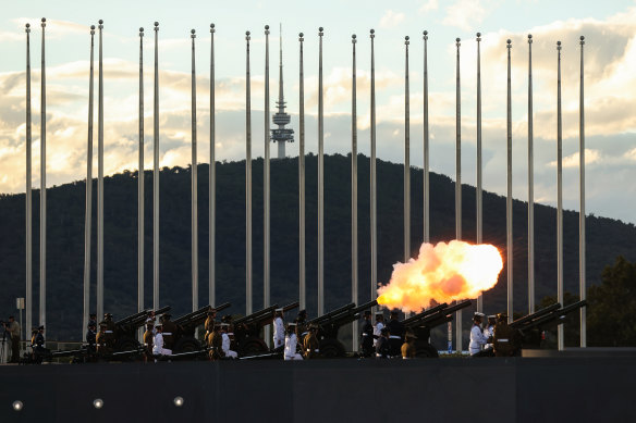 A gun salute will begin at dusk on Friday.