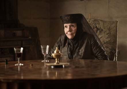 Diana Rigg as Olenna Tyrell in a scene from "Game of Thrones." 