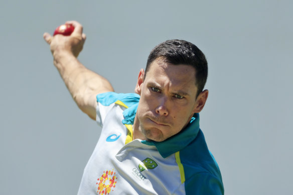 Scott Boland in the nets at the SCG. 