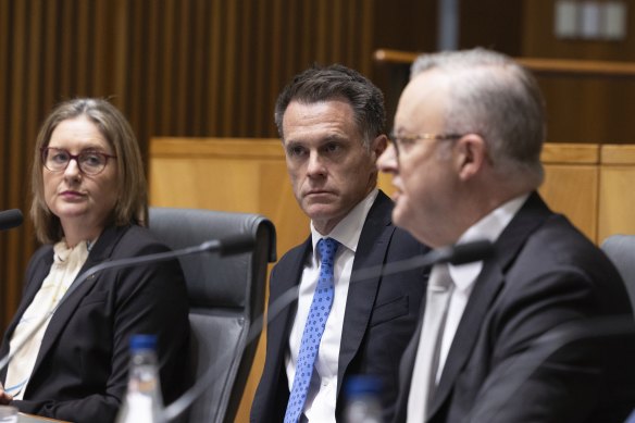 Albanese with Victorian Premier Jacinta Allan and NSW Premier Chris Minns in September.