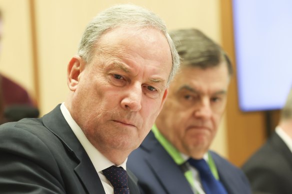 Minister for Senior Australians and Aged Care Services Richard Colbeck at the senate estimates hearing on Tuesday.