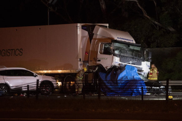 The Connect Logistics truck crash on Victoria’s Eastern Freeway claimed the lives of four police in April 2020.